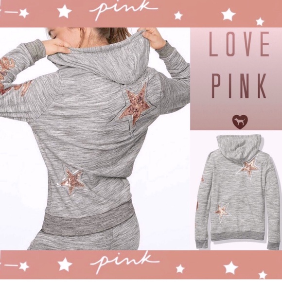💗PINK VS 🌟Star Bling ✨Hoodie💗 - Picture 1 of 16